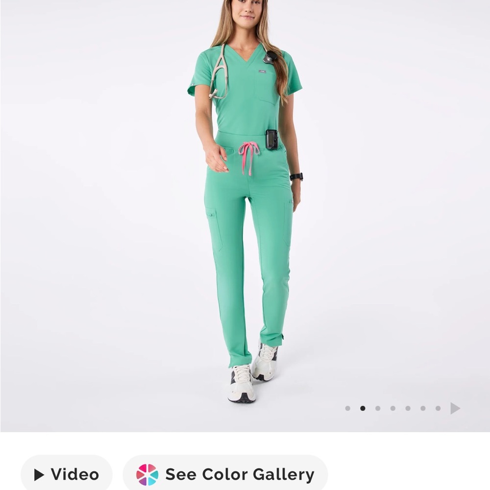 Figs Surgical Green High waisted Yola pant